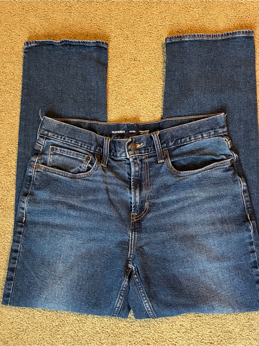 Old Navy Men's Dark Blue Straight Leg Denim Jeans Size 32x30 Built in Flex Pants - Picture 11 of 11